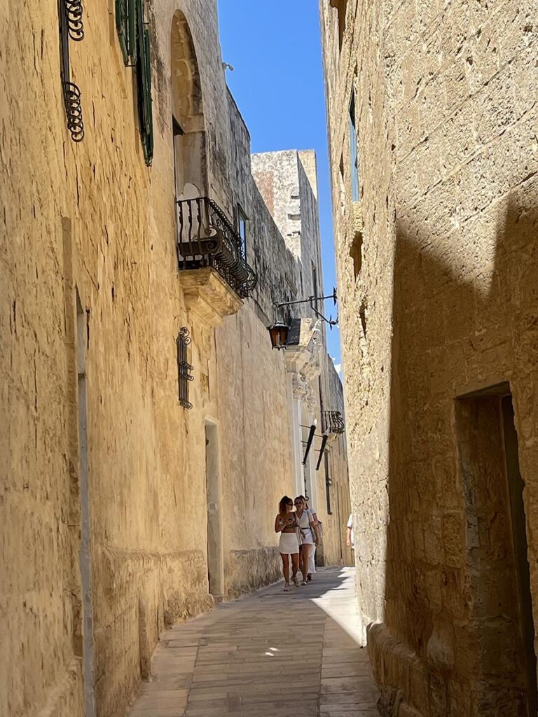 Narrow, medieval alleyway, Mdina, Malta